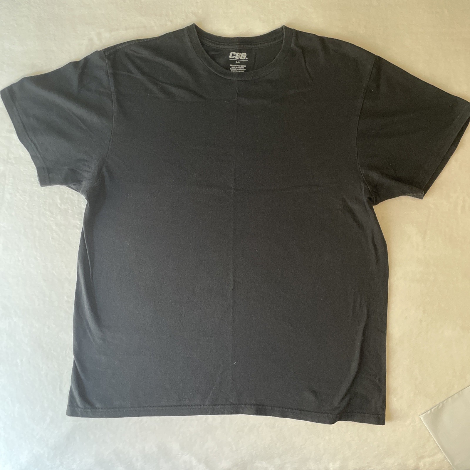 CSG. Men’s Plain Black T-Shirt 100% Cotton Made In Pakistan Size L/G