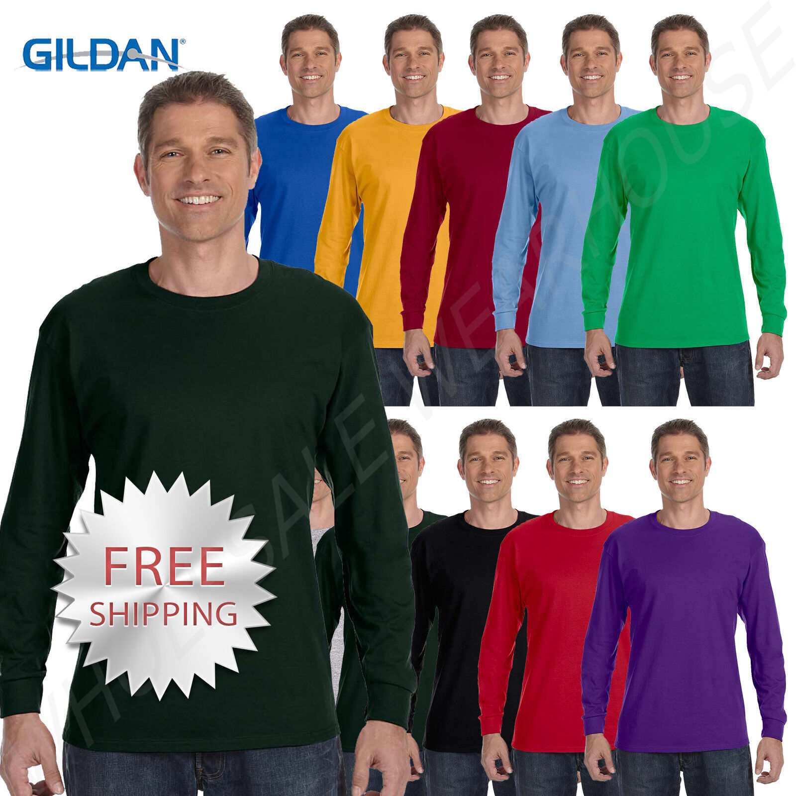 Gildan G540 Adult Heavy Cotton? 5.3 Oz. Long Sleeve Tee Top T-Shirt