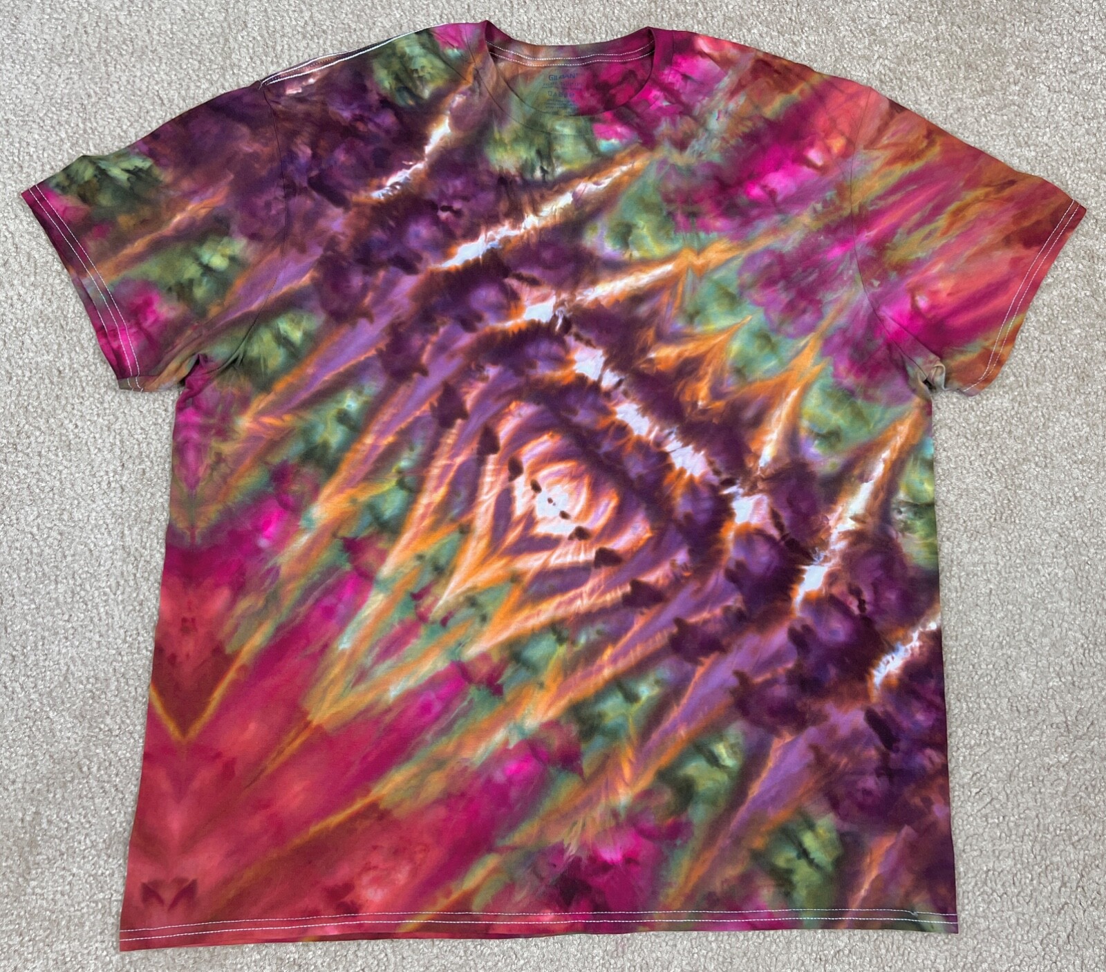 Handmade Ice Tie Dye T-Shirt 2XL Mens Womens Gildan Soft Cotton