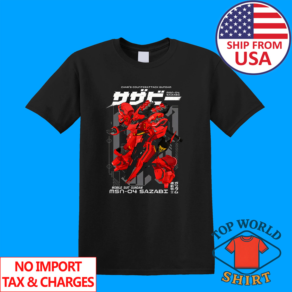 Gundam Char’s MSN-04 Sazabi Counter Attack Men’s Black Size S to 5XL