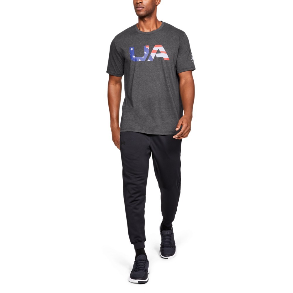 Under Armour 1333352 Men’s UA Freedom Big Flag USA T-Shirt, Graphite, 2X-Large
