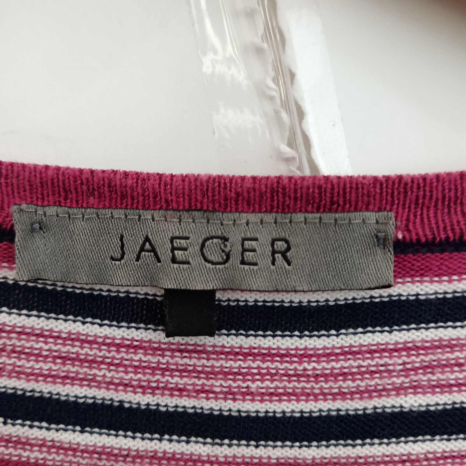 Jaeger Striped T-Shirt Men’s Large Multicoloured Cotton Blend Preloved