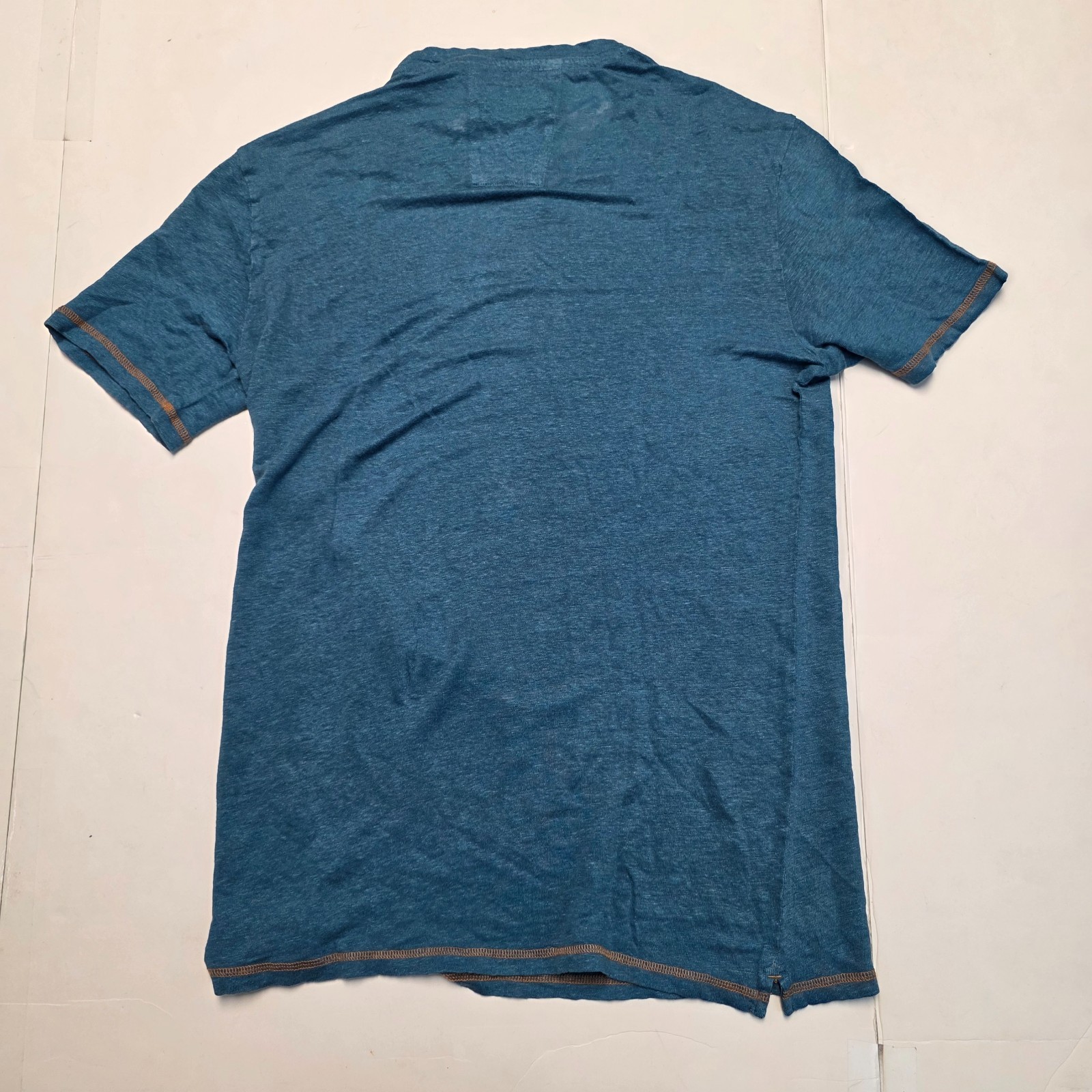$115 New BORGO28 Short Sleeve Crew Neck T-Shirt Men’s SMALL S Blue 100% LINEN