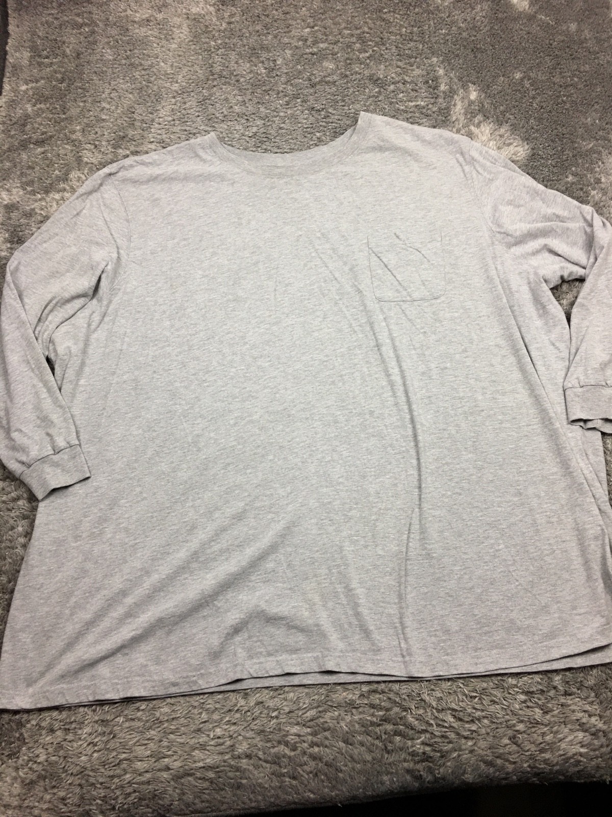 King Size Shirt Mens Size 7XL Big Gray Long Sleeve Cotton