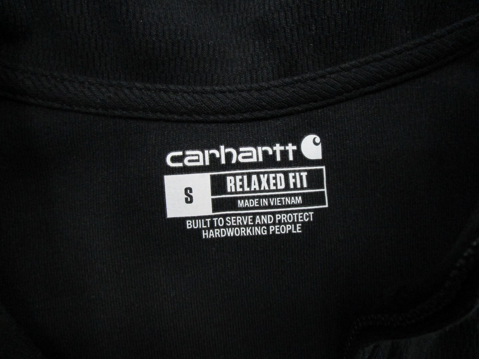Carhartt Heavyweight Half-Zip Long Sleeve Thermal Shirt Men’s S Relaxed Black