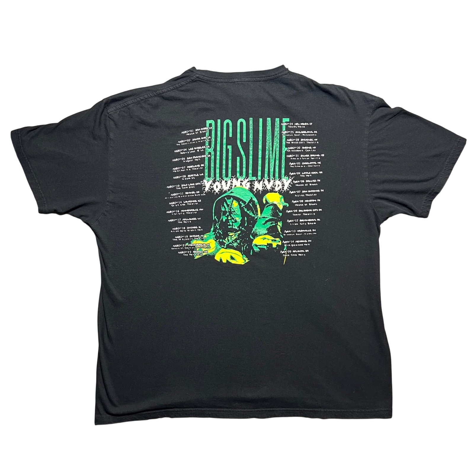 Young Nudy Shirt Black Big Slime 2023 Rap Tour Dates Concert Graphic Tee Mens XL