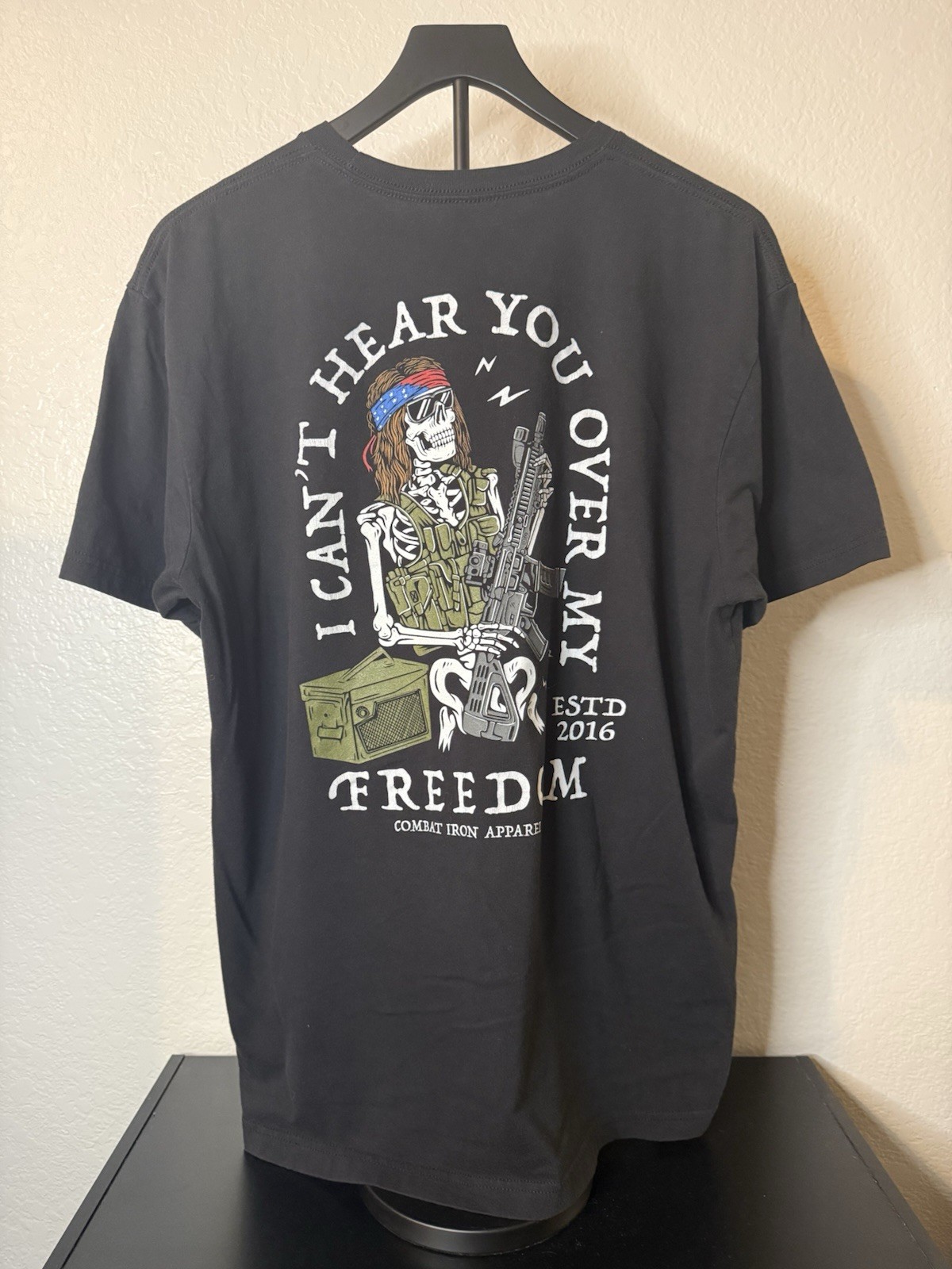 Combat Iron (Freedom) Black Athletic Fit XL 60/40 Cotton-Poly Blend