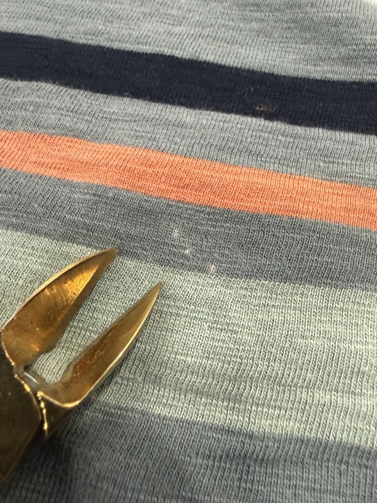 Guess Original Design Striped Pocket T Shirt Mens Small Green Orange Cotton Tee