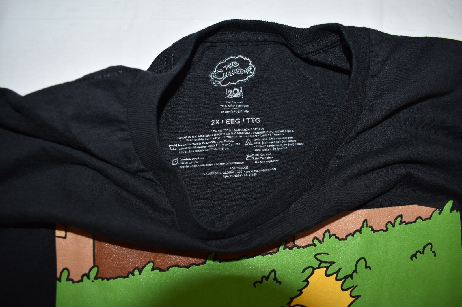 The Simpsons Mens Homer Simpson Emerging From A Bush Black Shirt New S-2XL