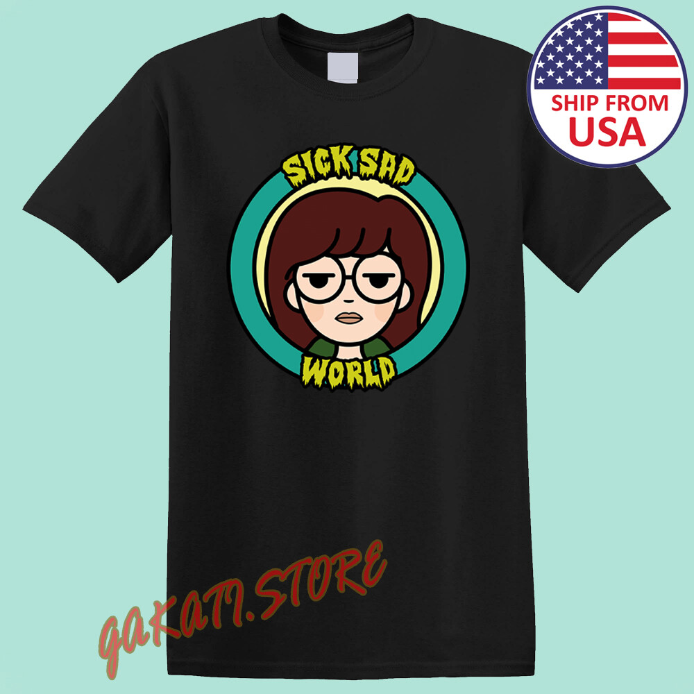 Daria Sick Sad World Men’s Black T-Shirt Size S-5XL