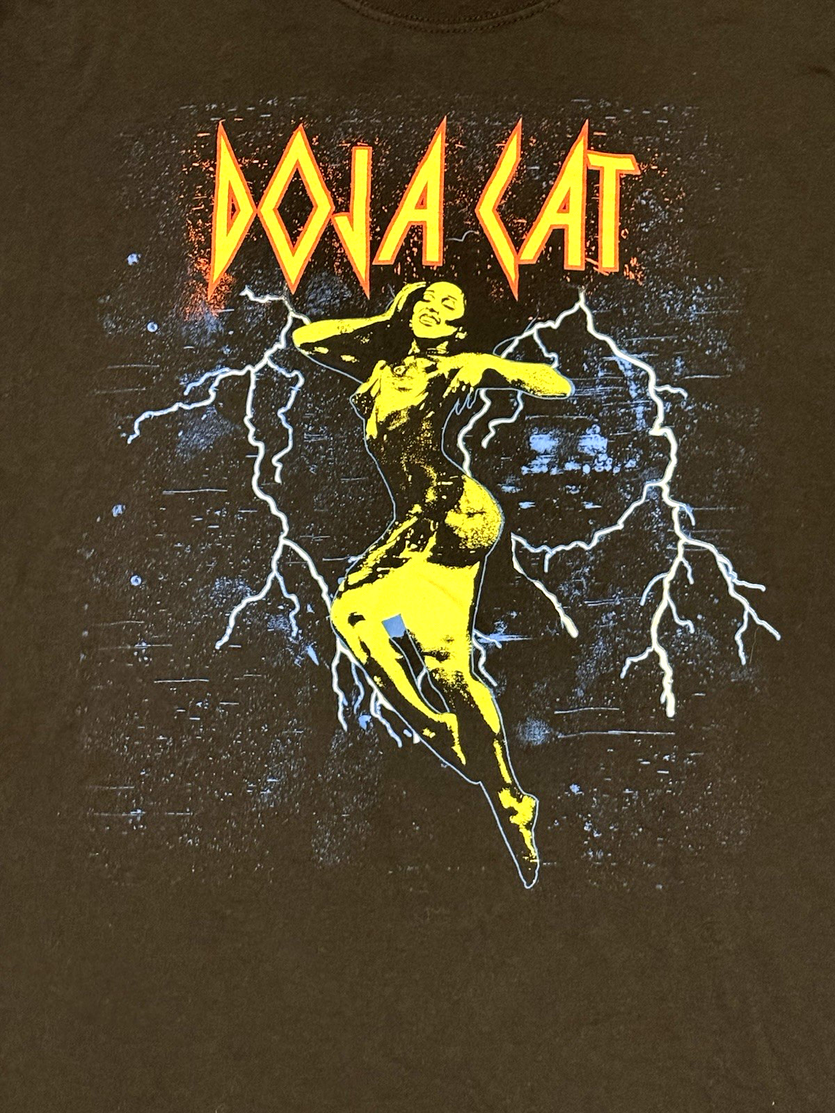 Doja Cat Lightning Graphic T-Shirt XL Official Merch Black Hip Hop Tour Tee