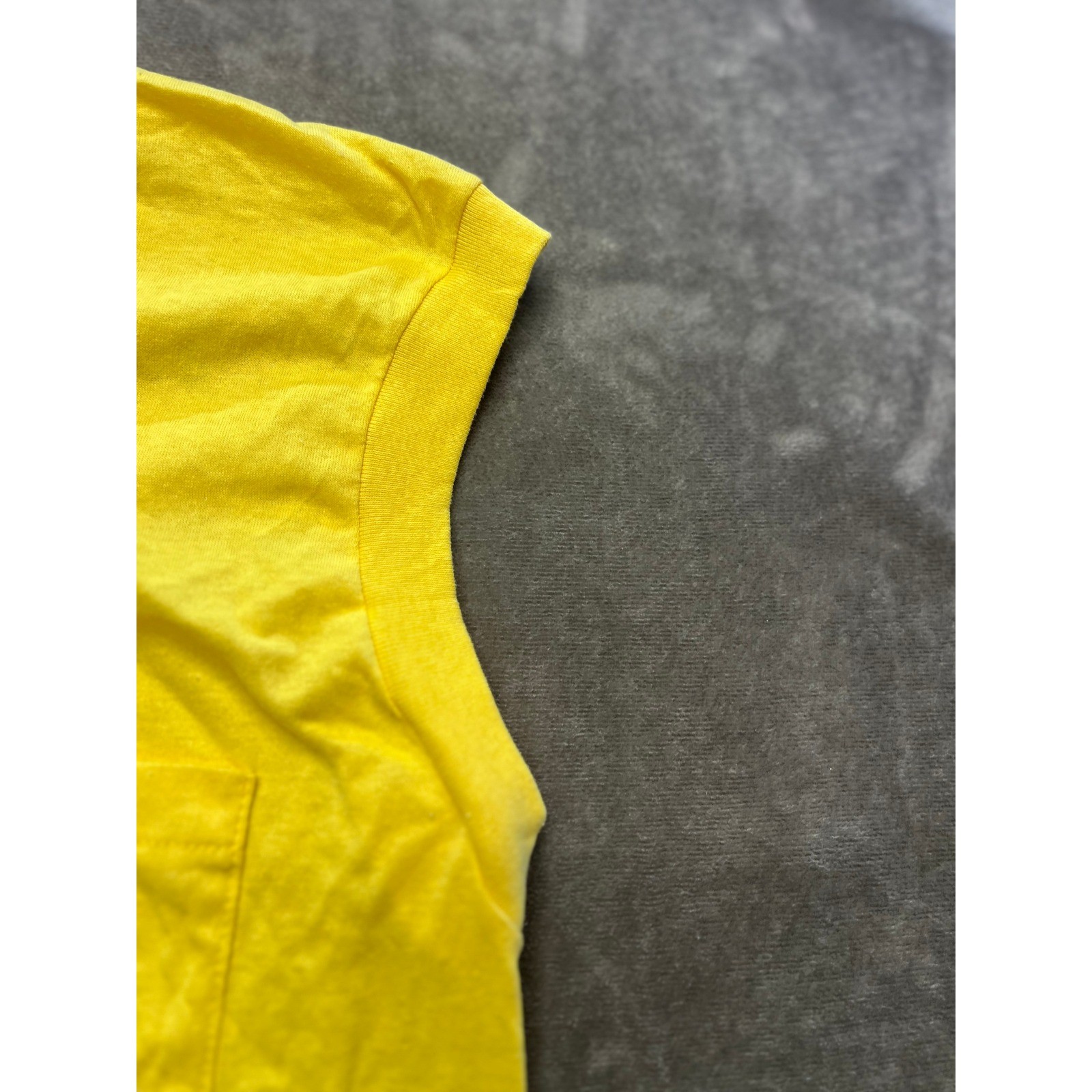 Pocket Muscle Yellow Sleeveless Tank Top Pocket T Shirt Mens L