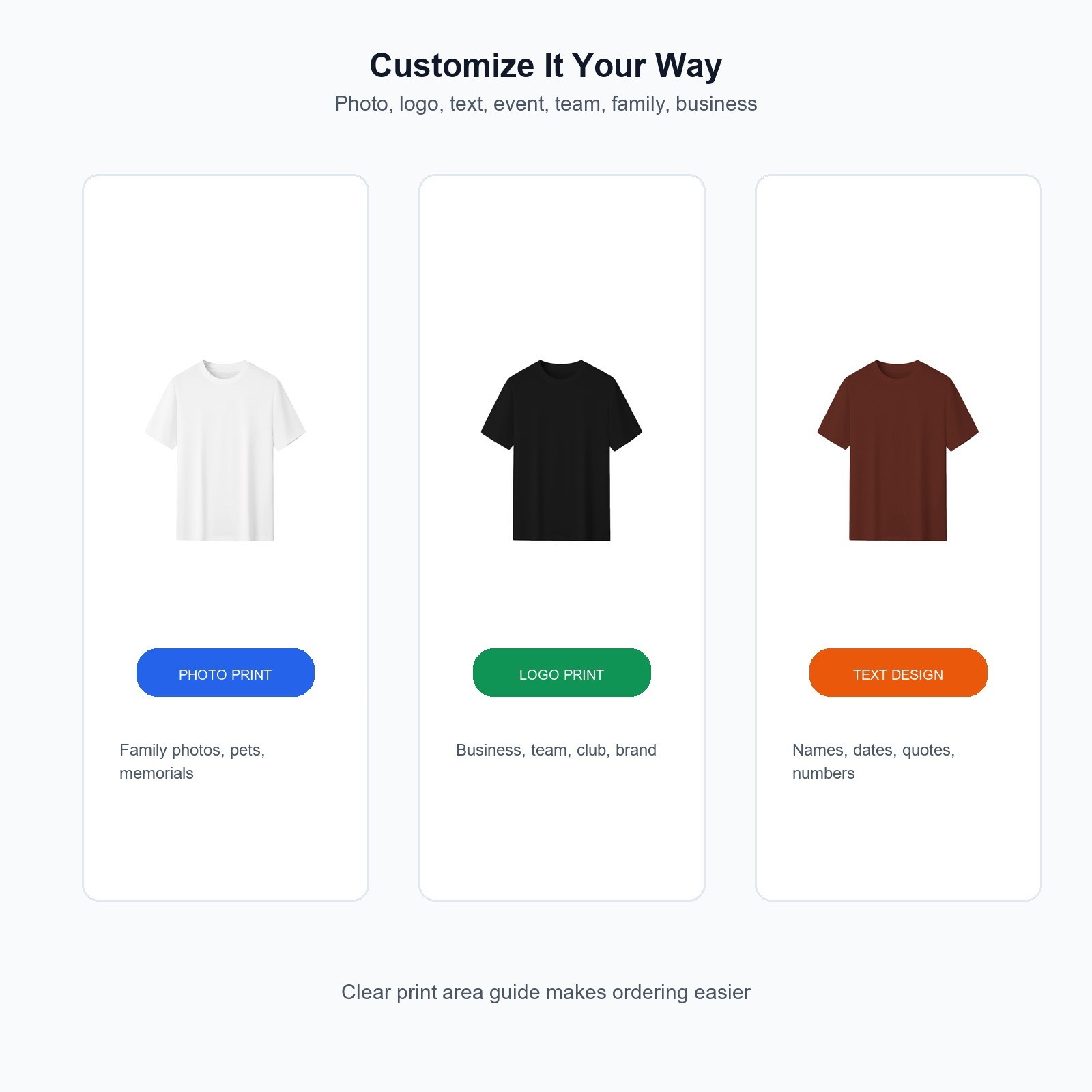 Custom T-Shirt Personalized Unisex Front & Back Print Your Photo Logo Design