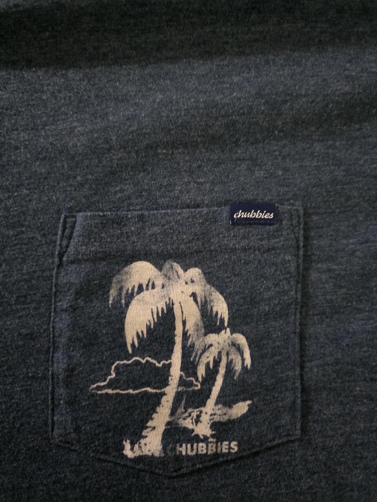 Chubbies Mens Large The Relaxer Blue Weekend Arrived Pocket Graphic Long T Shirt