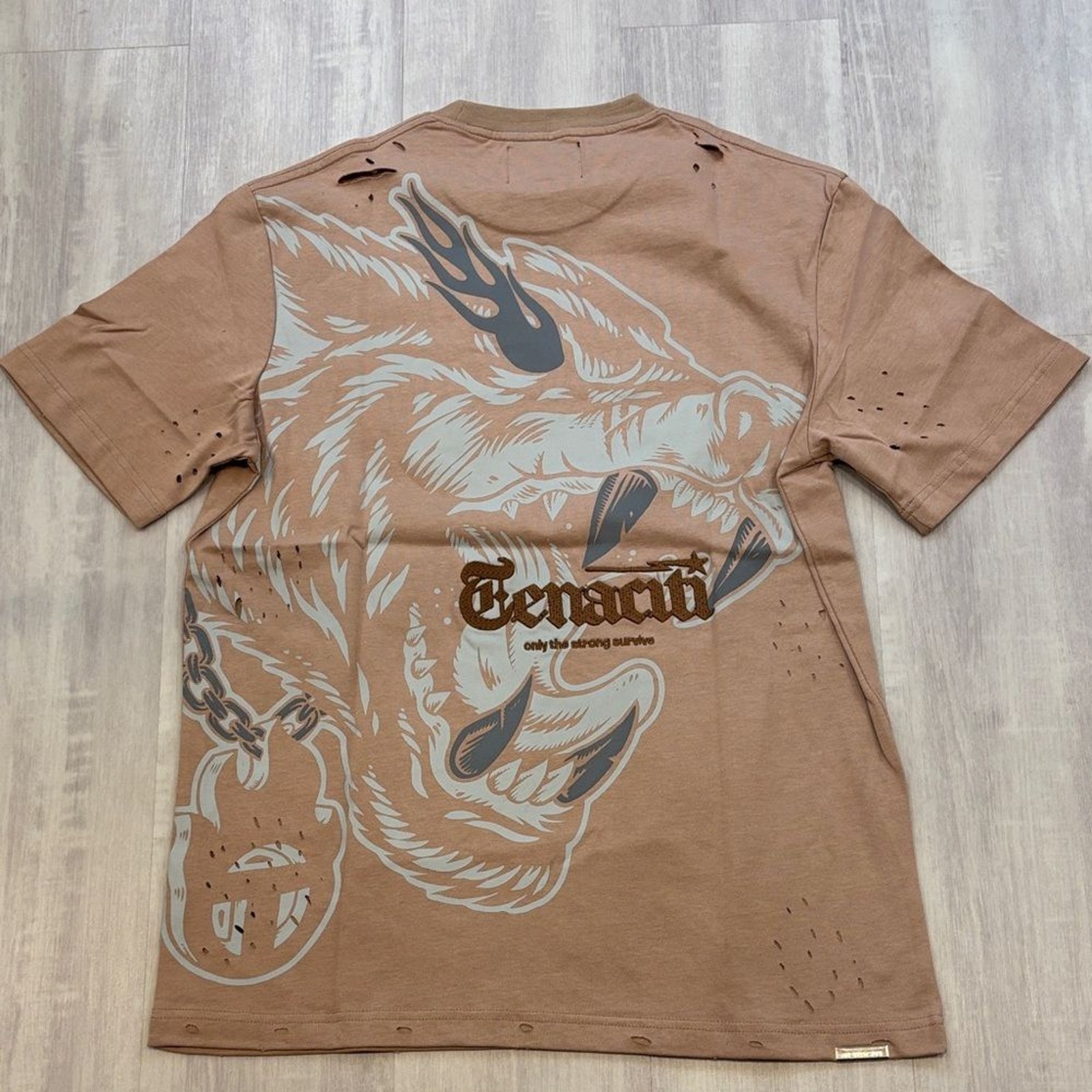 Tenaciti Studios Fire Dog Men’s Tee Shirt-NEW w TAGS