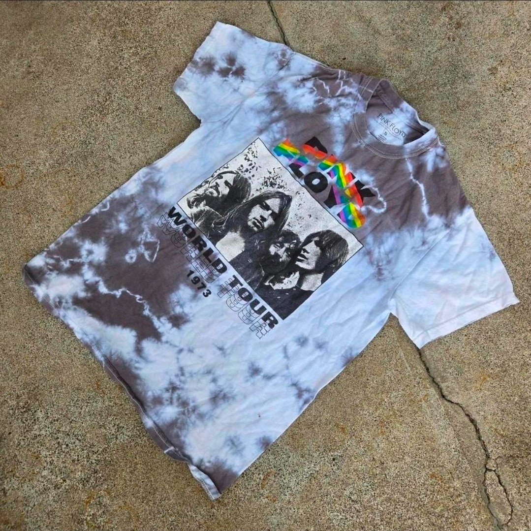 Vtg Y2k Pink Floyd Dark Side of the Moon Tour 1973 Tie Dye Band T Shirt S
