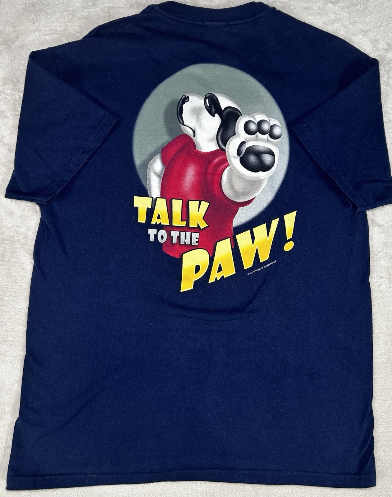Big Dogs Men’s Blue Double-Sided Dog Graphic Crew Neck Tee Shirt Size L