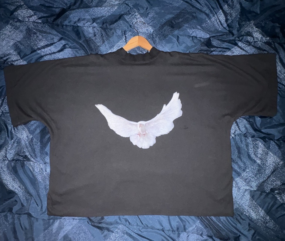 Yeezy Gap Black Long Sleeve T-Shirt Oversized Dove, Size Large