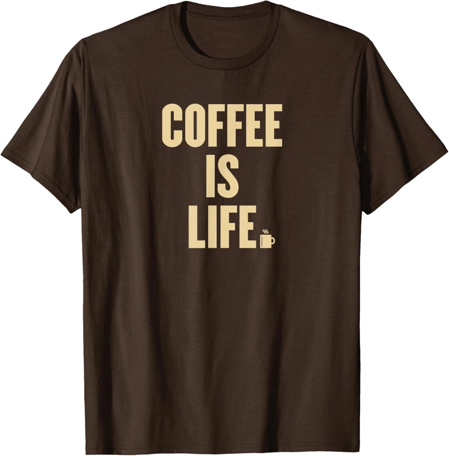 Coffee is Life Coffee Lovers BROWN T-Shirt Funny T-Shirt S-5XL