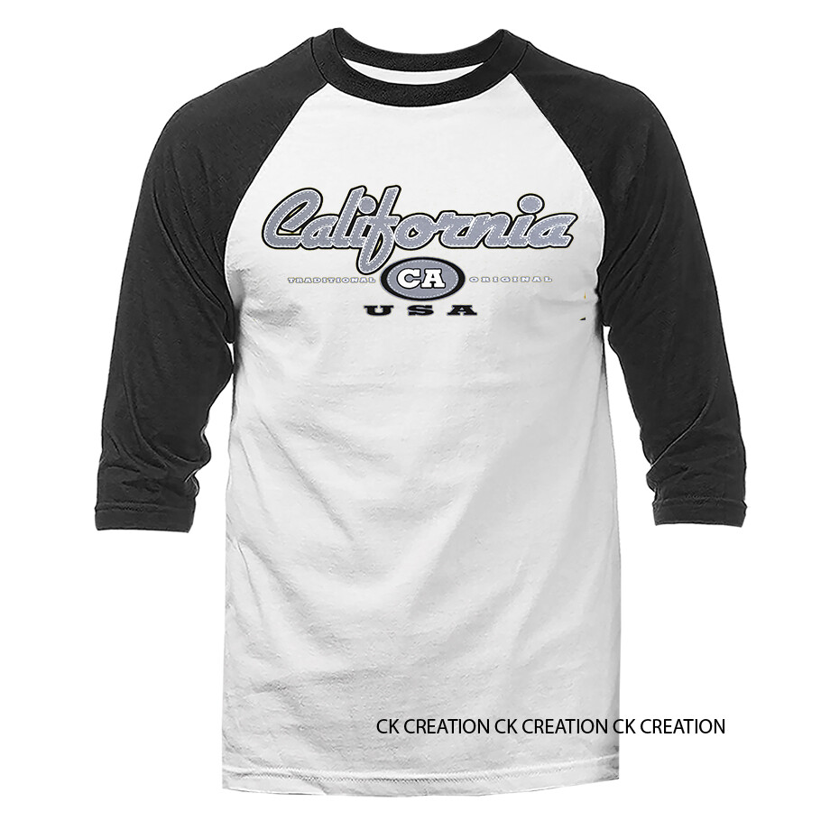 The Golden State California Republic USA Cali Life Graphic 3/4 Sleeve Raglan