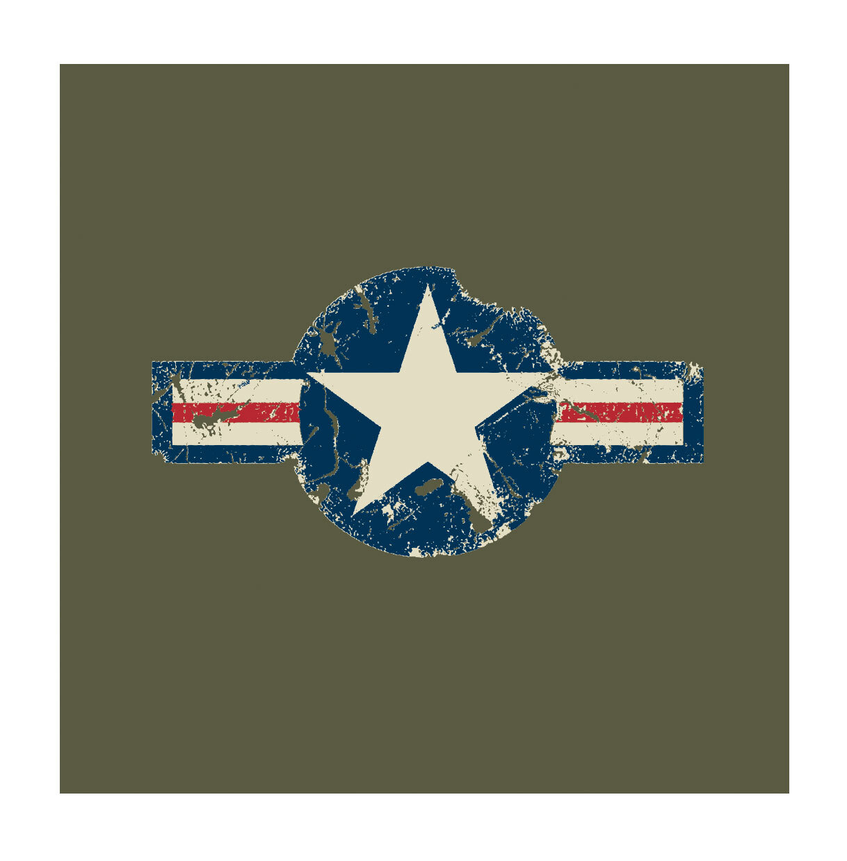 Vintage Army Air Corp Olive Drab T-Shirt Retro OD Tee Shirt
