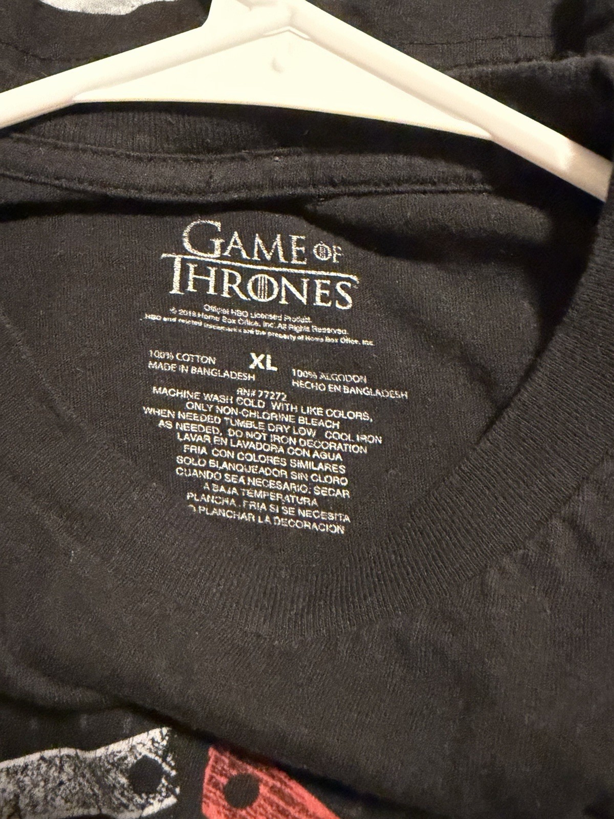 Game of Thrones Men’s Black Graphic Logo Crew Neck Short Sleeve Cotton Knit XL