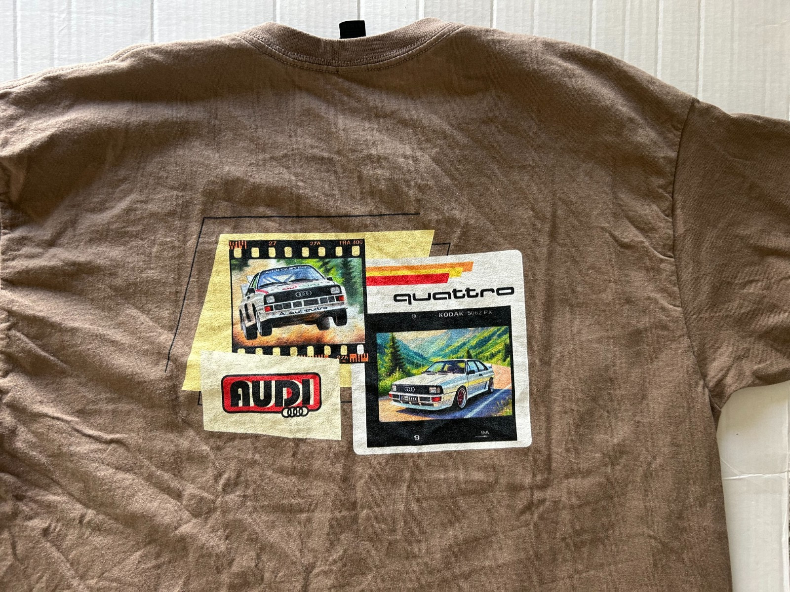 AUDI QUATTRO MZM SIZE XL BRN SHORT SLEEVE T-SHIRT. SEE DESCRIPTION
