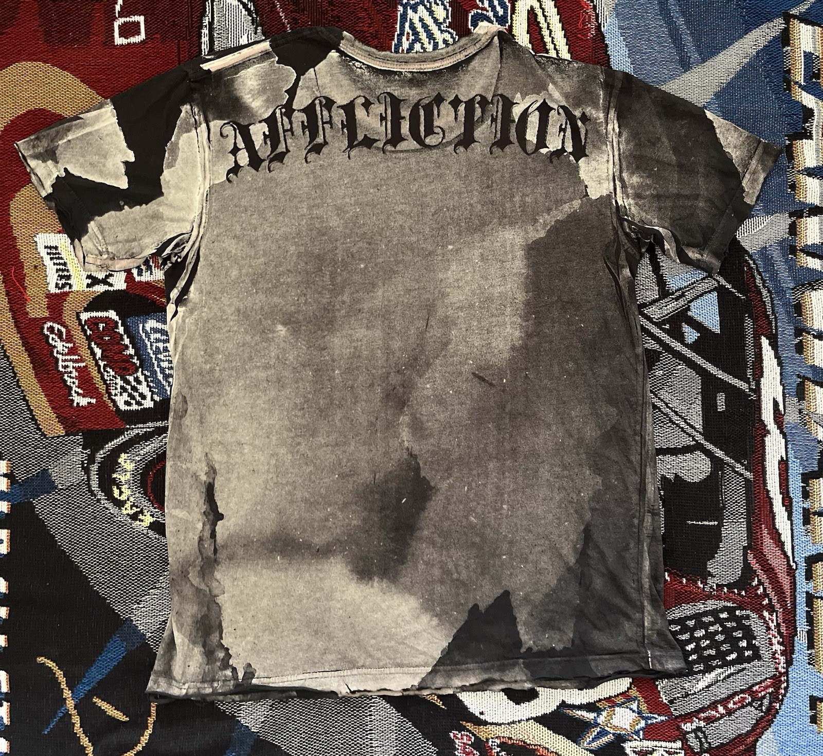 Affliction Puppet Master Shirt Angels vs Demons Gray Men’s XL Rare Y2K