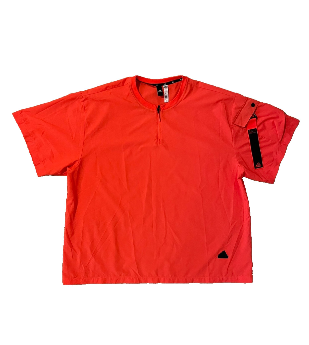 Adidas Shirt Mens XL Orange 1/4 Zip City Escape Oversized Relaxed Pullover Golf