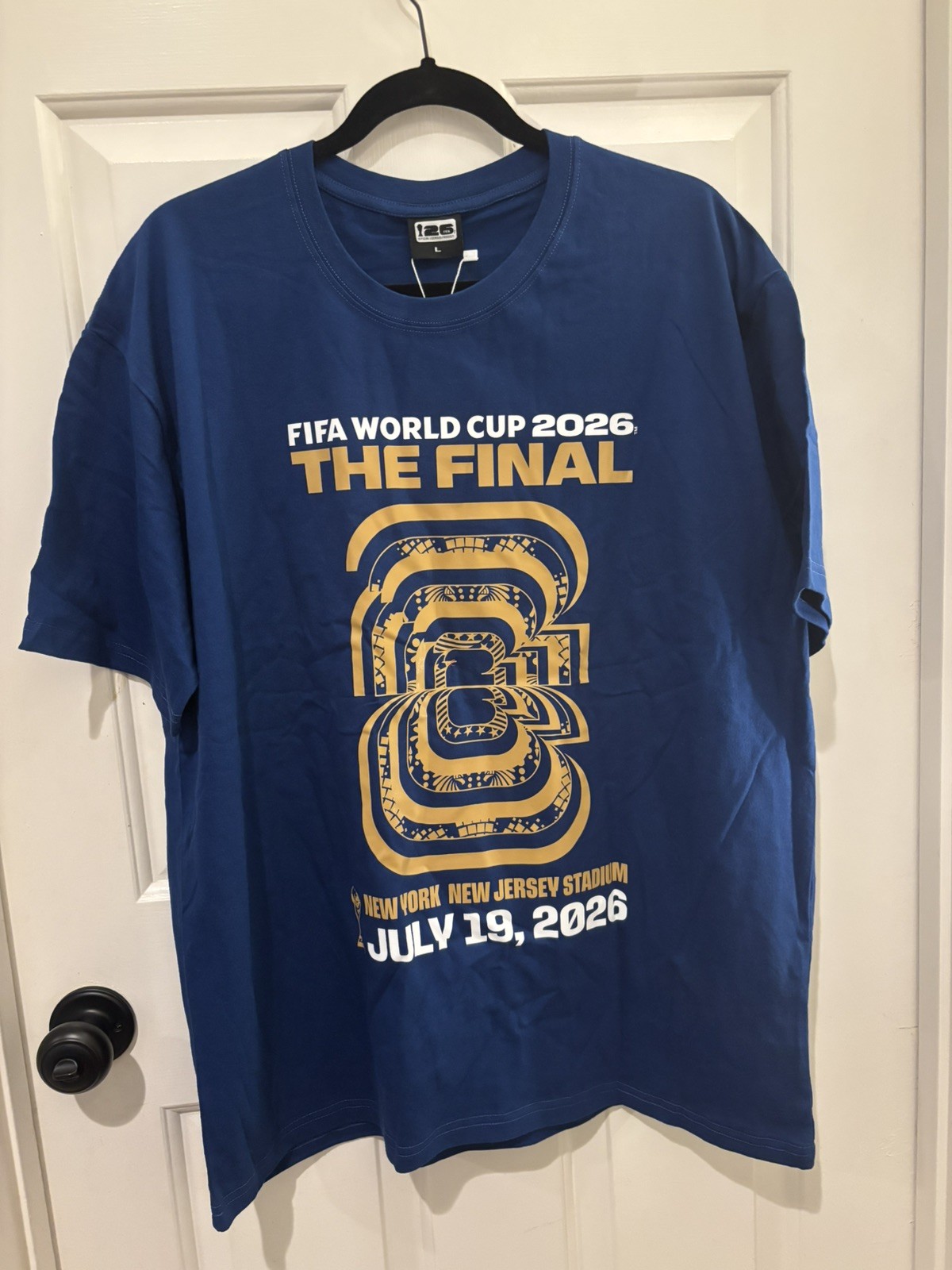 Official FIFA World Cup 2026 The Finals Blue Graphic Logo T-Shirt Men’s Large
