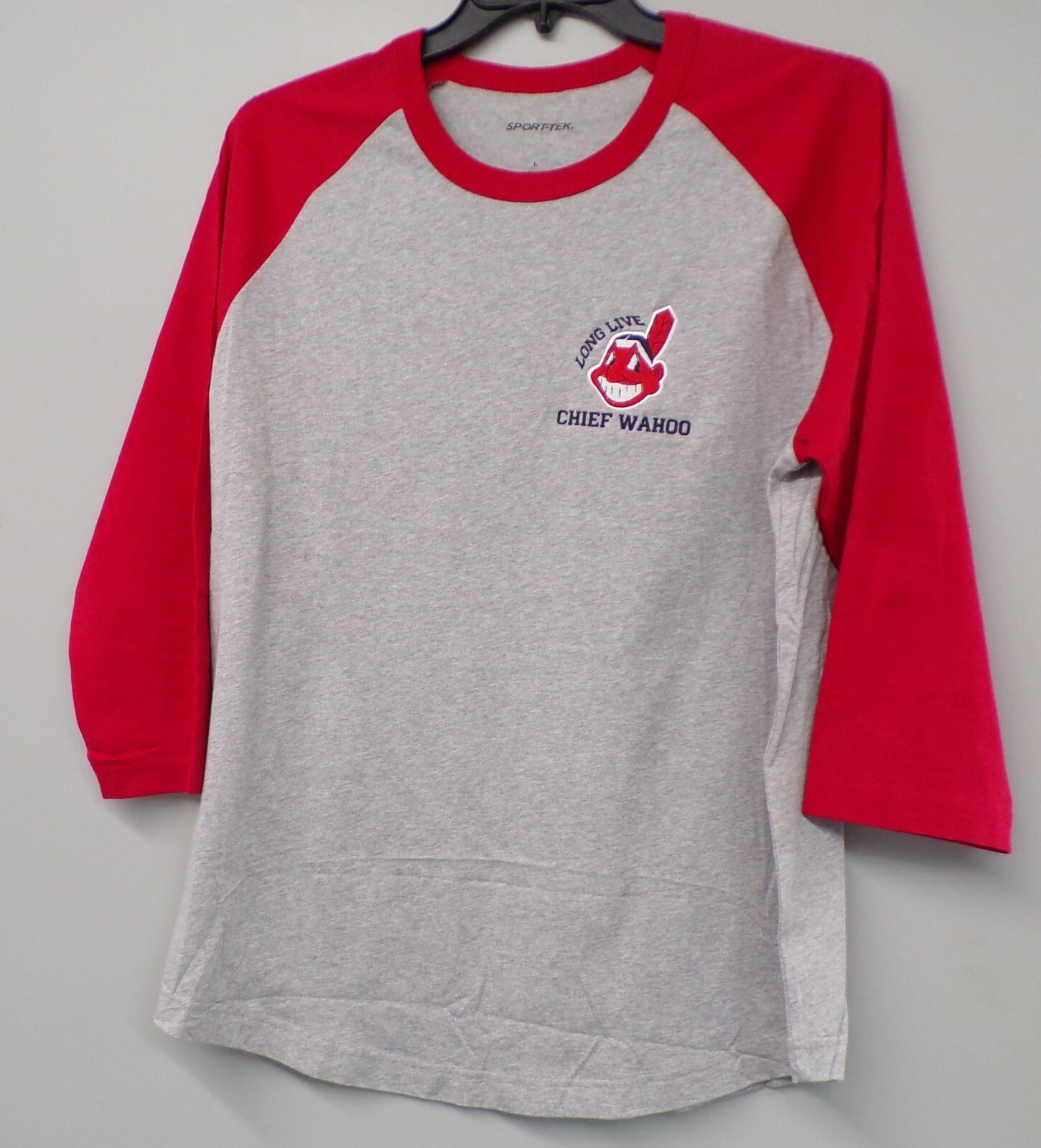 Cleveland Indians Long Live Chief Wahoo Colorblock Raglan Jersey T-Shirt XS-6XL