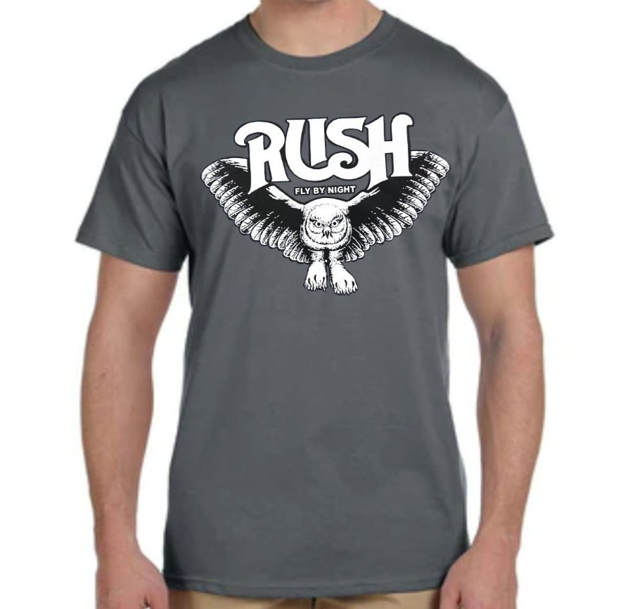 Rush Fly By Night Rock Band Men’s T Shirt (Multiple Colors)