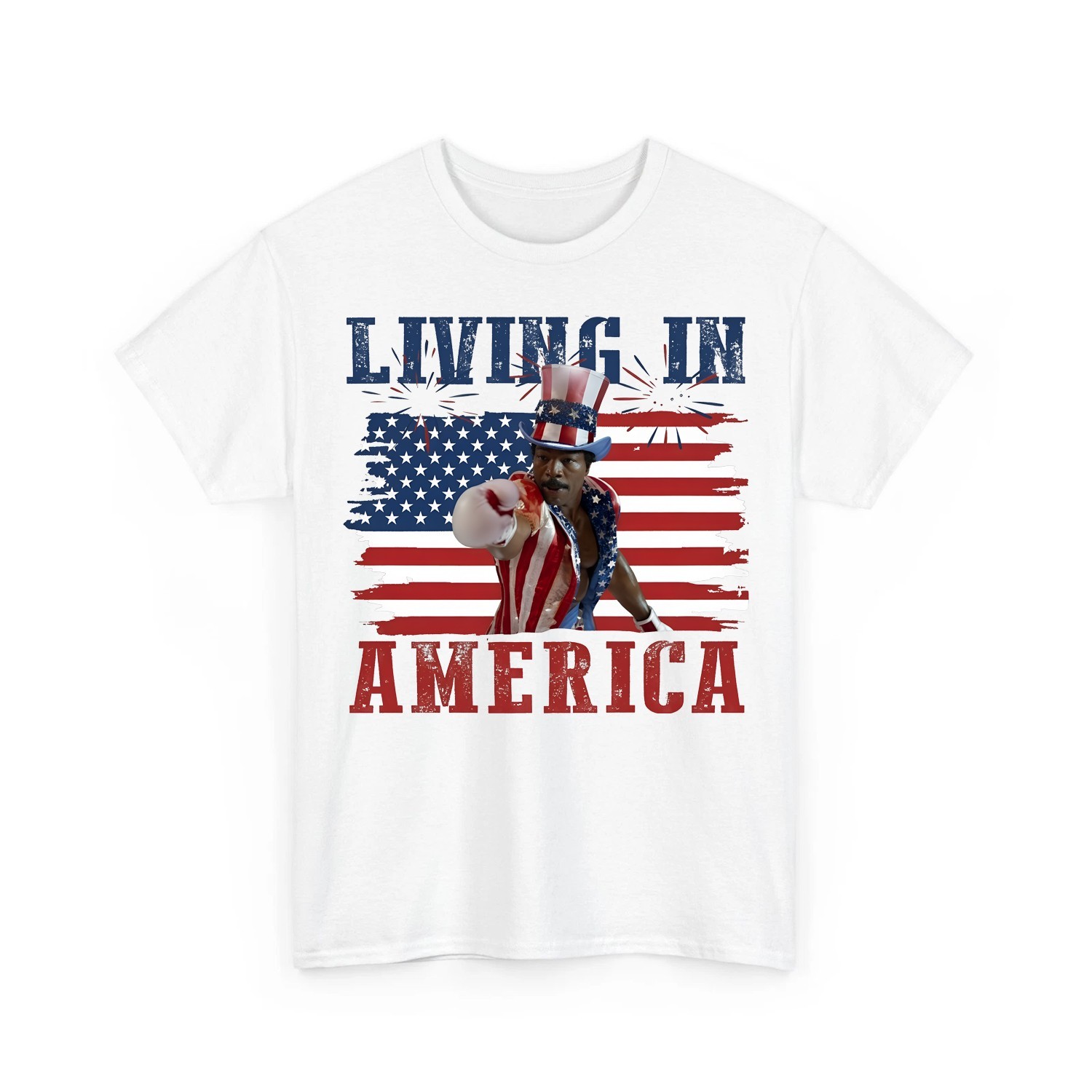 Apollo Creed Living In America, Patriotic Boxing Fourth Of July Vintage America