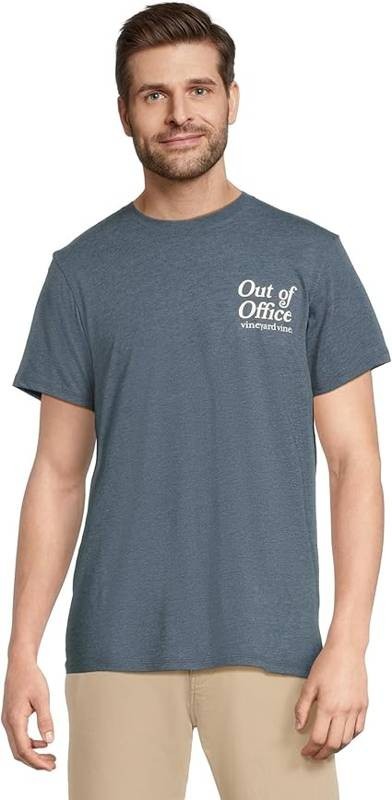 Vineyard Vines Out Of Office Dunes Graphic Tee Men’s S Key Largo Heather S/S