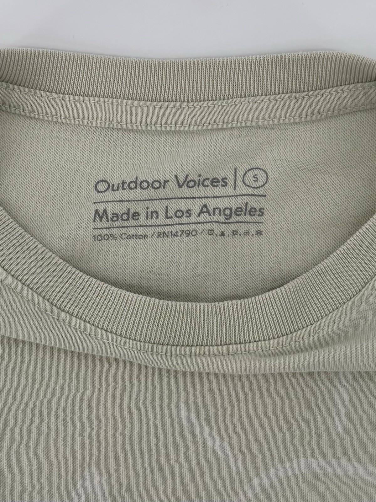 Outdoor Voices Aspen Graphic Logo Long Sleeve Shirt Sz S Preppy Hipster USA Made