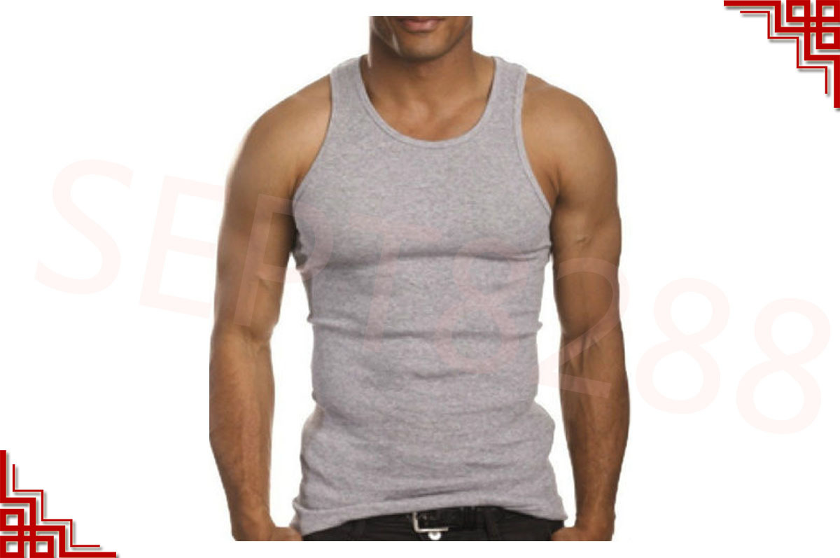 3-12 Packs Mens 100% Cotton Tank Top A-Shirt Undershirt Ribbed Black White Gray