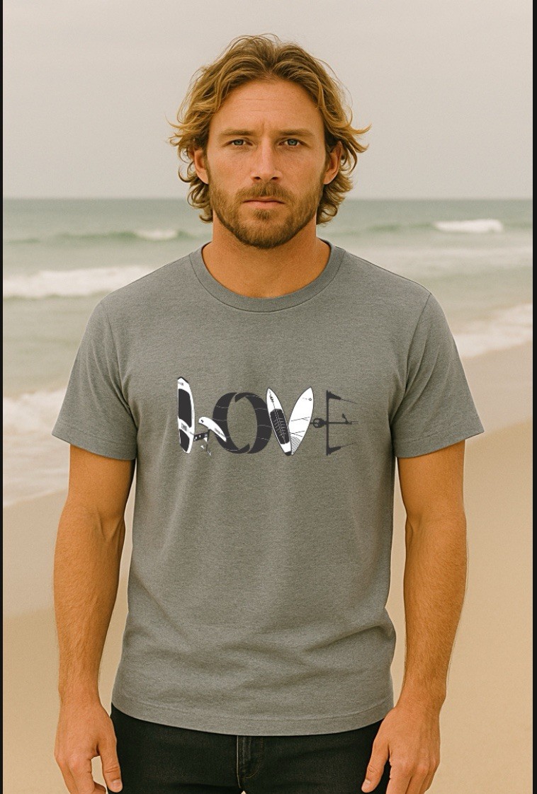 LOVE Kitesurfing T Shirt Foiling Wingfoil Tee SUP Board Gifts wing Foil