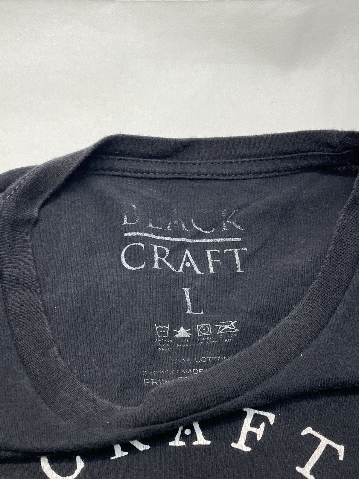 Black Craft Cult Shirt Skull Moon Graphic Goth Tee Black Size L
