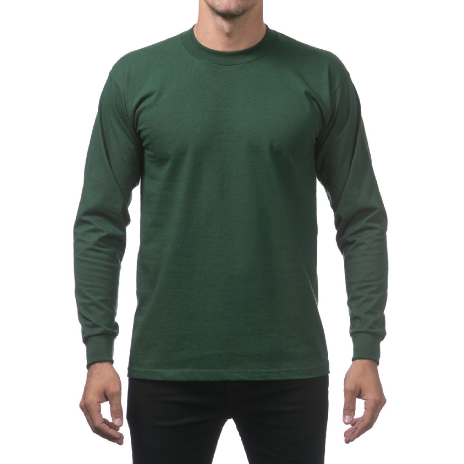 3 PACK PROCLUB MENS HEAVYWEIGHT LONG SLEEVE T SHIRTS PRO CLUB CASUAL COTTON TEE