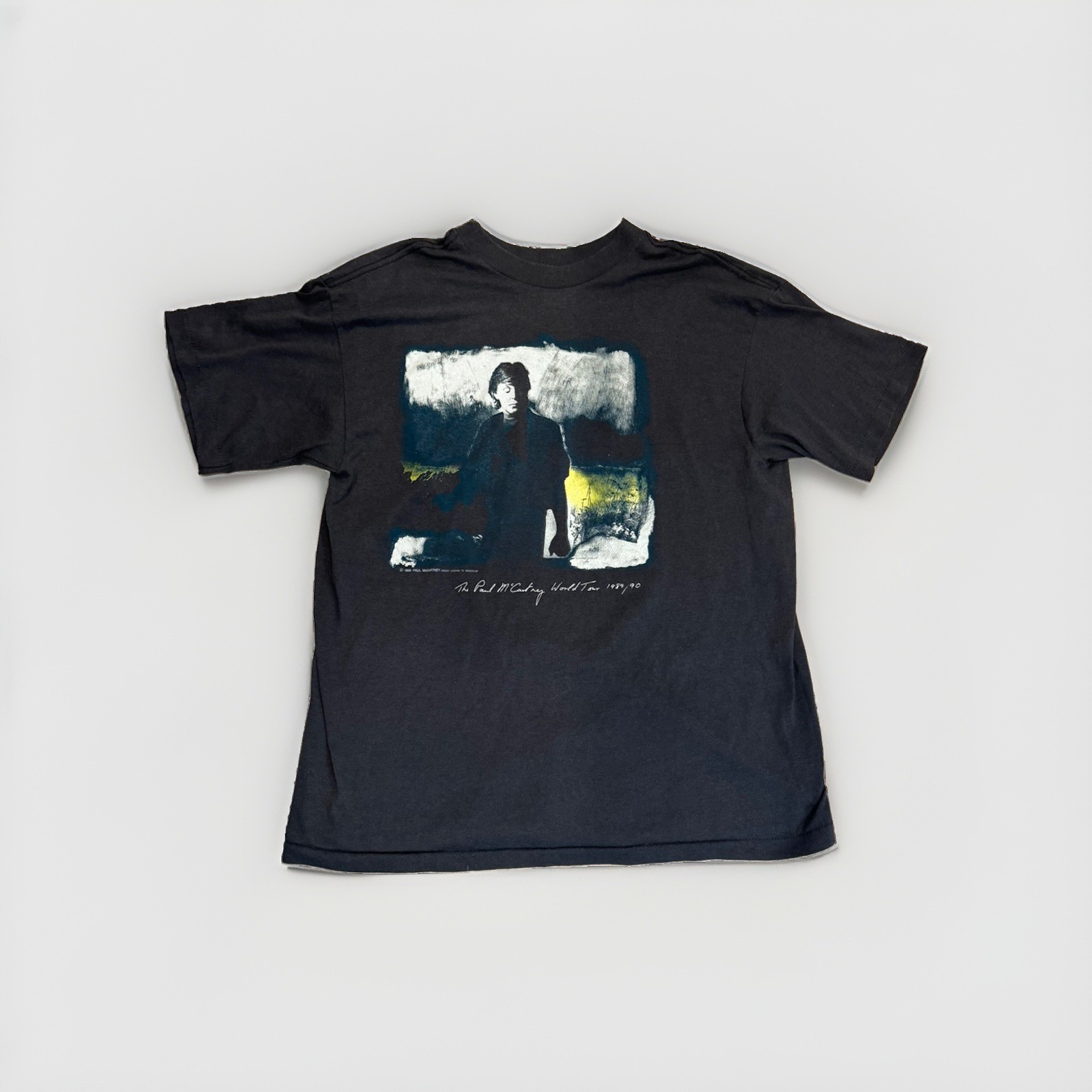 Vintage Paul McCartney T Shirt XL Black 1989-90 World Tour Concert Faded Thin