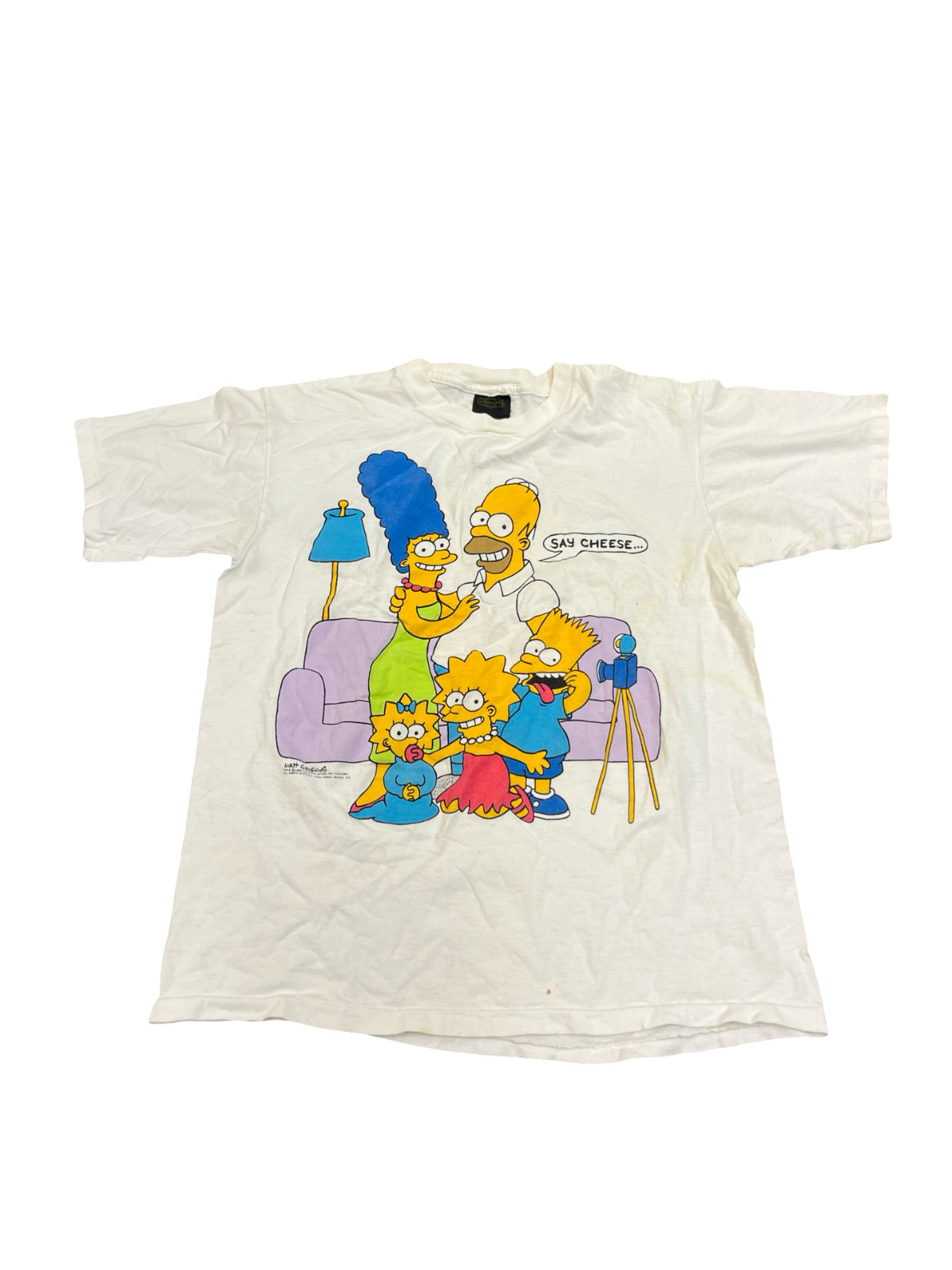 Vtg 1989 The Simpsons Say Cheese T Shirt Changes Tag Single Stitch 80s Cartoon