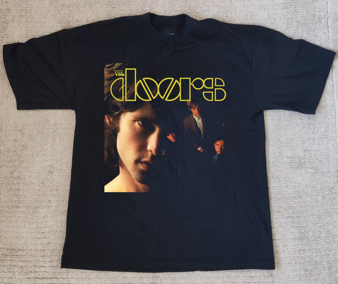 The Doors Band Self Titled Album Black T Shirt Full Size S-5XL
