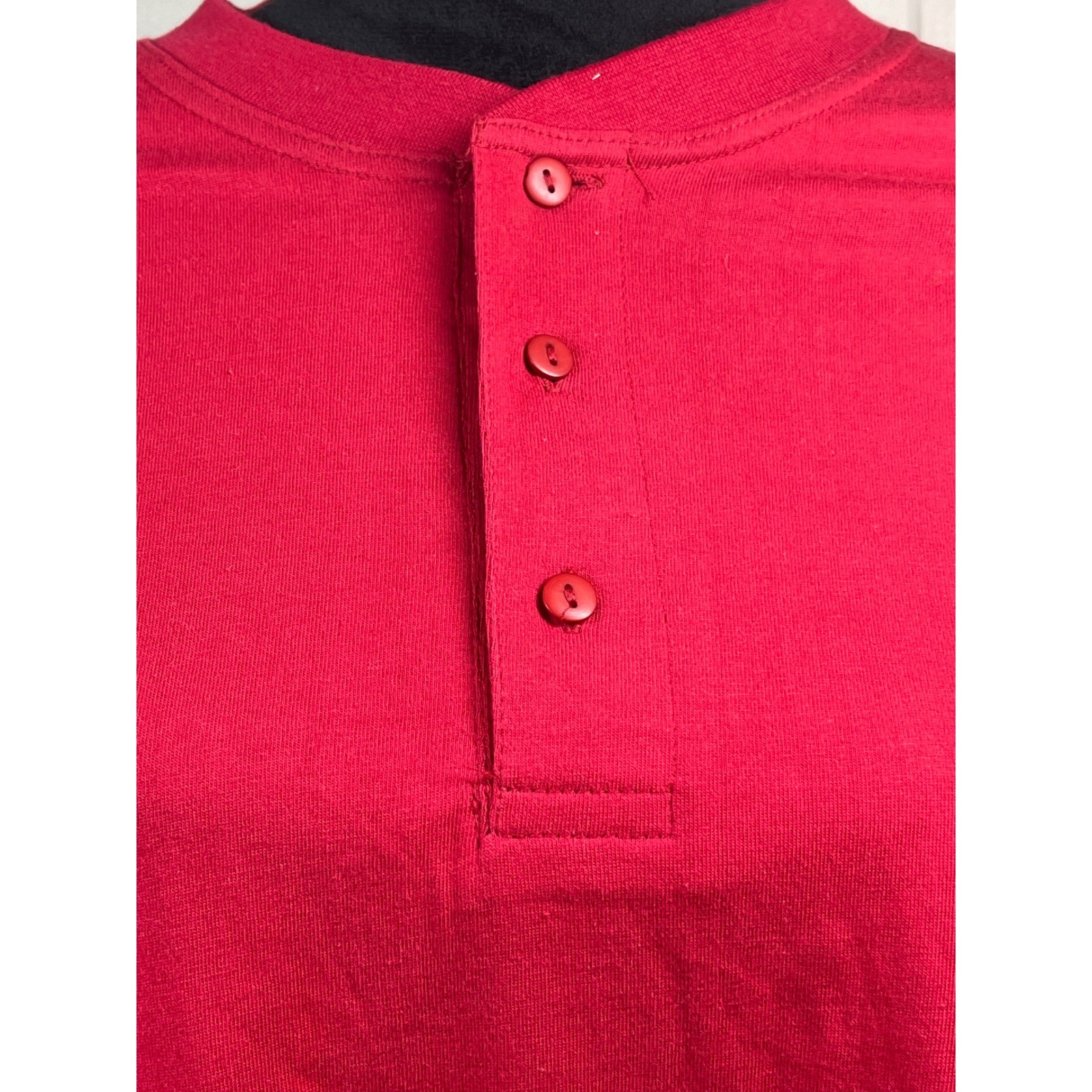 Britches Mens XL Red Long Sleeve Combed Cotton Henley Shirt 3 Button causal