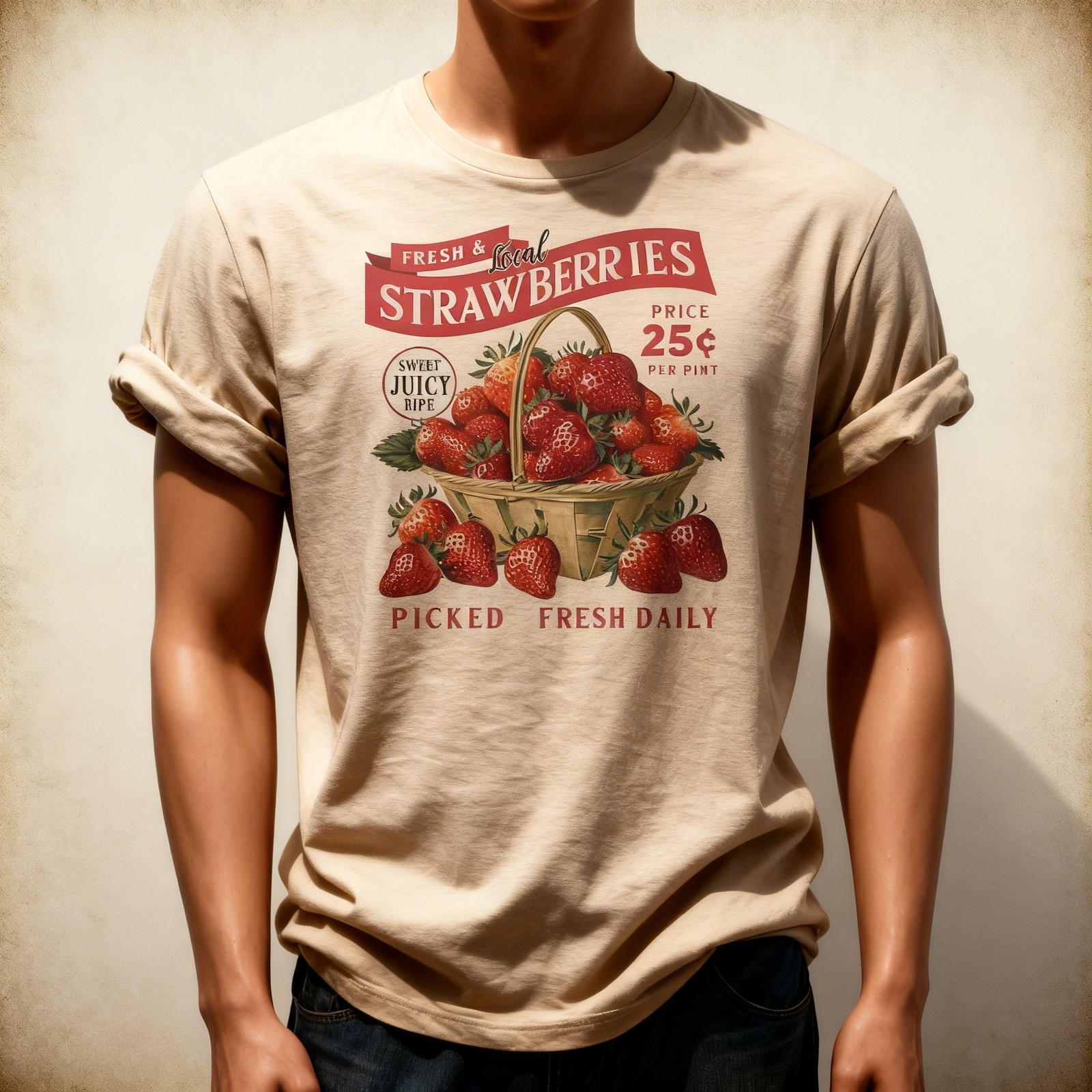 Strawberry T Shirt Fresh Picked Fruit Tee