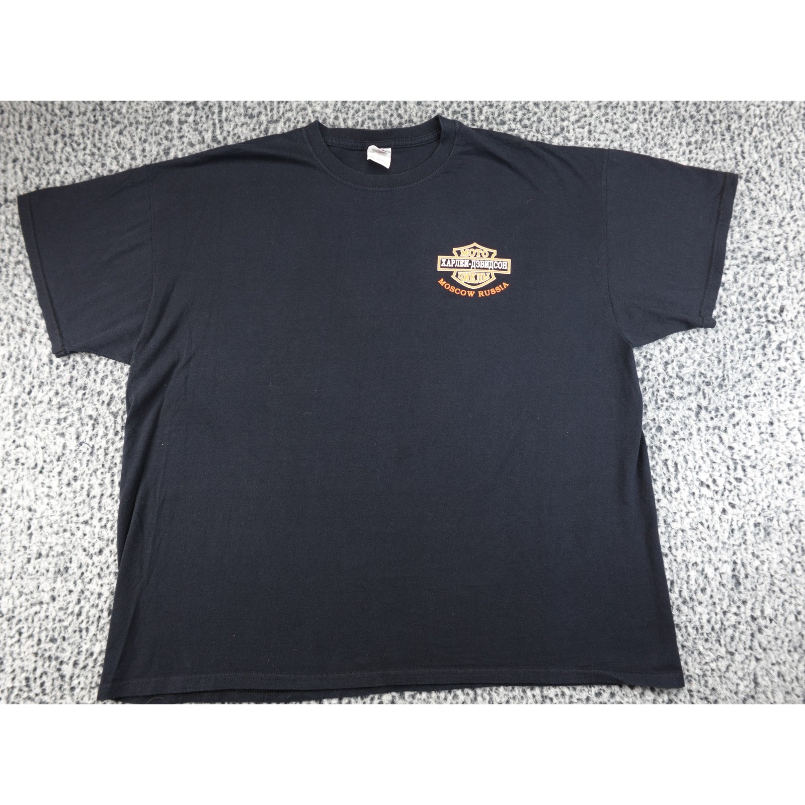 Harley-Davidson Moscow Russia T-Shirt Mens 3XL Black Fruit of the Loom Heavy