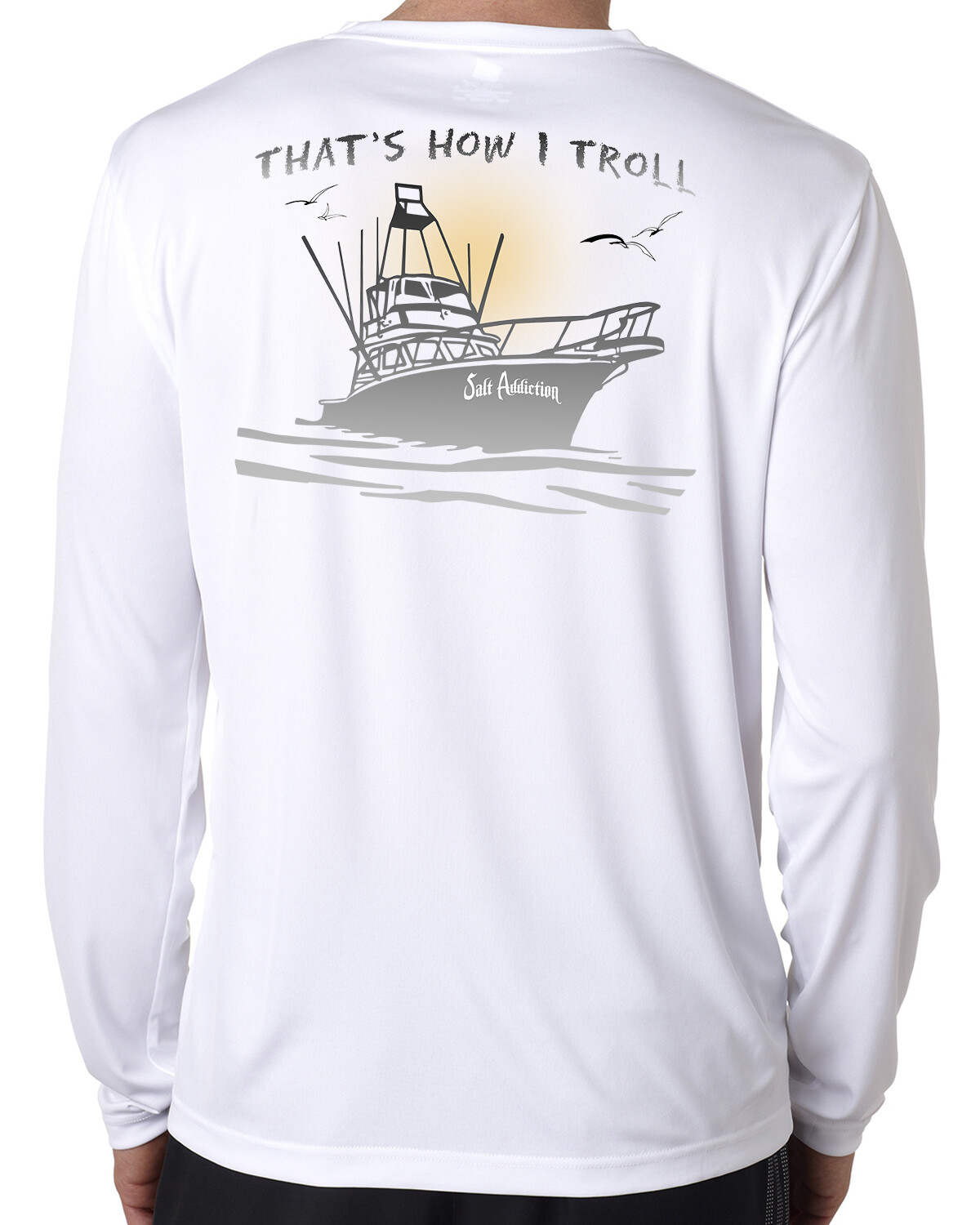 Salt Addiction long sleeve microfiber Trolling fishing t shirt uv upf 50+ fish