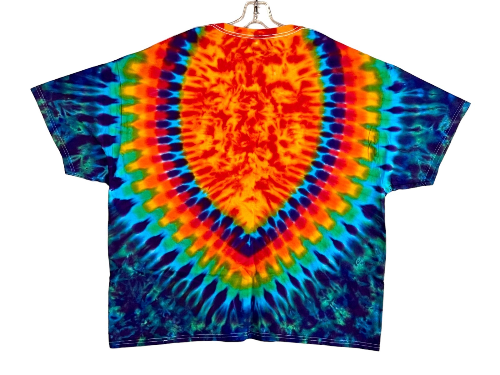Tie Dye Shirt | Rainbow Fire Yoke | Handmade | Unisex | Tall | Women’s