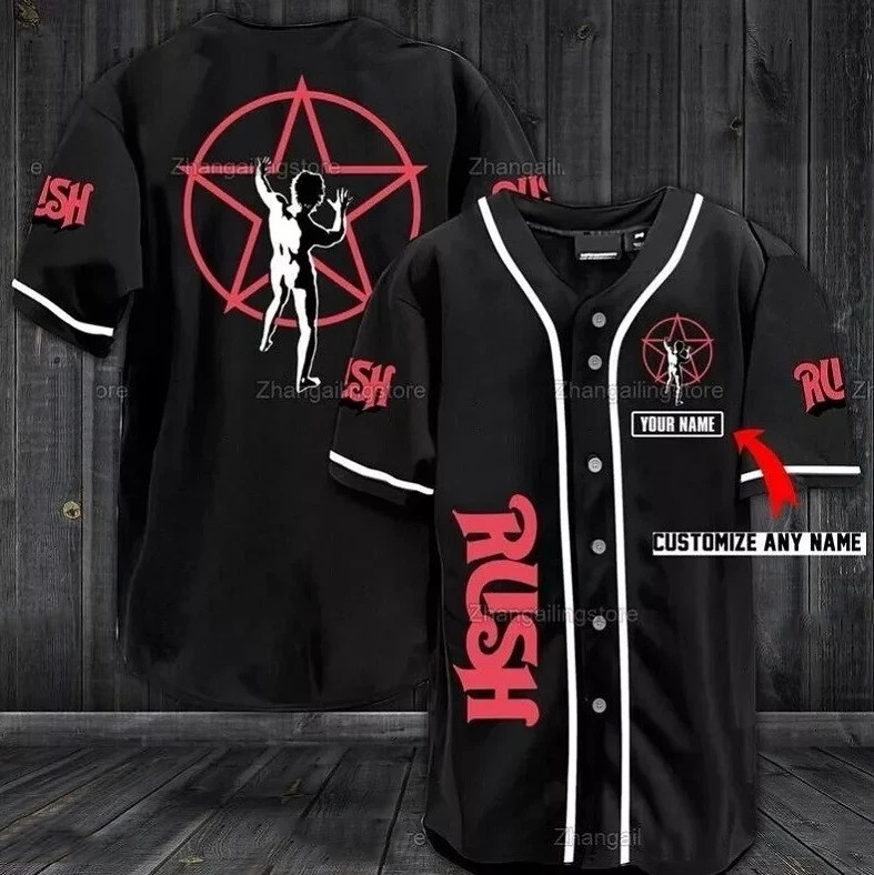 Rush Rock Band Printed Baseball Jersey Shirt S-5XL T-shirt Giffl Forr Fan MIU04