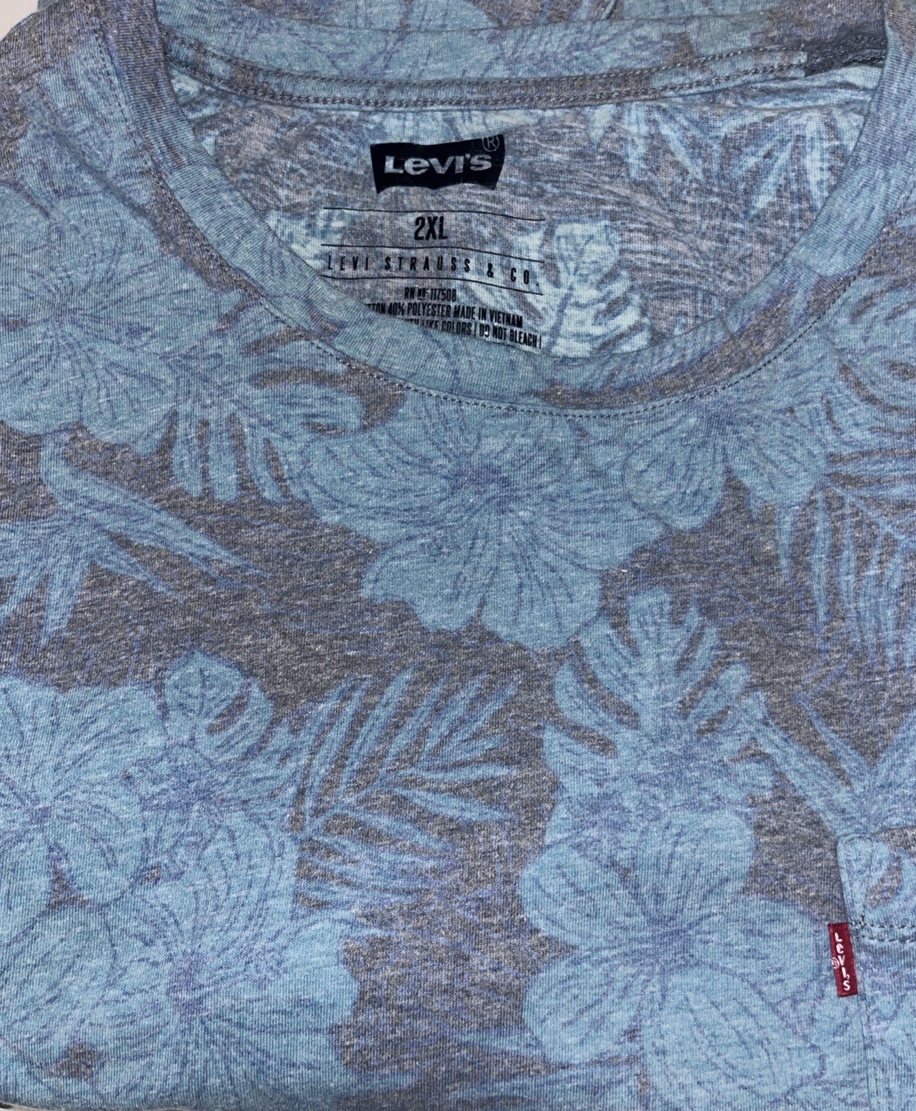 Levis Floral Palm Pocket T-shirt Men’s Size 2XL Faded Tropical Beach summer Tee