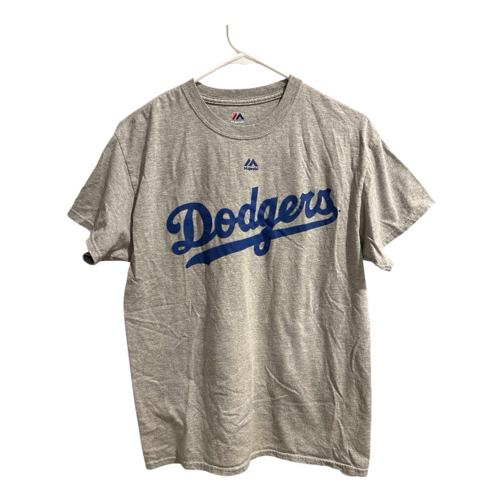 Majestic Los Angeles Dodgers WordMark Gray Tee Size M